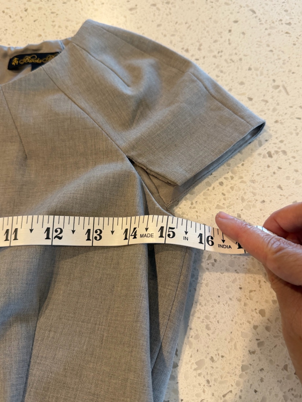 Brooks Brothers Light Gray Cap-Sleeve Sheath Midi Dress - Picture 7 of 9